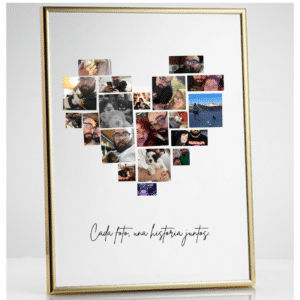 Marco dorado con corazón personalizado – Para tus fotos más especiales