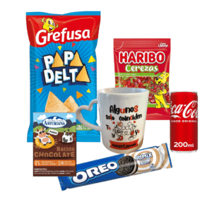 Pack San Valentín – Taza Mickey y snacks dulces y salados para un detalle único