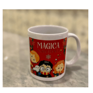 Taza personalizada Harry Potter – Con nombres y diseño navideño