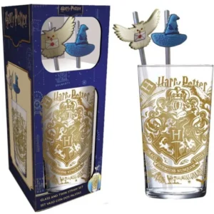 Vaso Cristal Harry Potter con 2 Pajitas 480ml