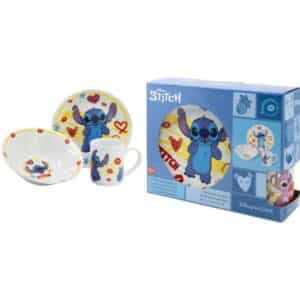 Set Cuenco + Plato + Taza Cerámica Stitch