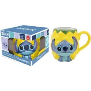 Taza Cerámica 3D Stitch Piña 420ml